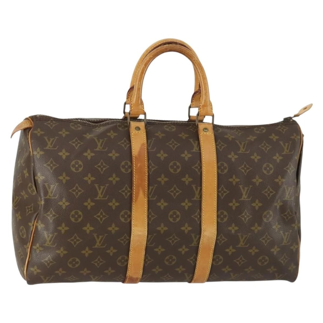 Monogram Canvas Keepall 45 Boston Bag by Louis Vuitton M41428 Vintage France: Monogram Canvas Keepall 45 Boston Bag by Louis Vuitton M41428 Vintage France This vintage Louis Vuitton Monogram Keepall 45 Boston Bag features the iconic monogram canvas exterior and classic Boston b