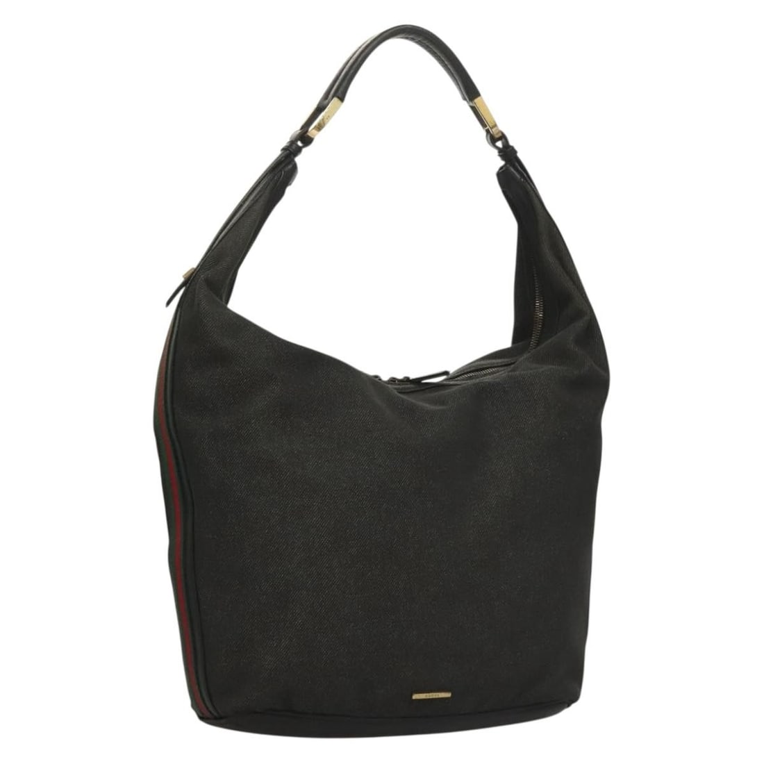 GUCCI Web Sherry Line Shoulder Bag Black Gold Canvas 73884 Auth: GUCCI Web Sherry Line Shoulder Bag Black Gold Canvas 73884 Auth Introducing the GUCCI Web Sherry Line Shoulder Bag, a stylish accessory crafted from durable canvas in a striking black and gold color c