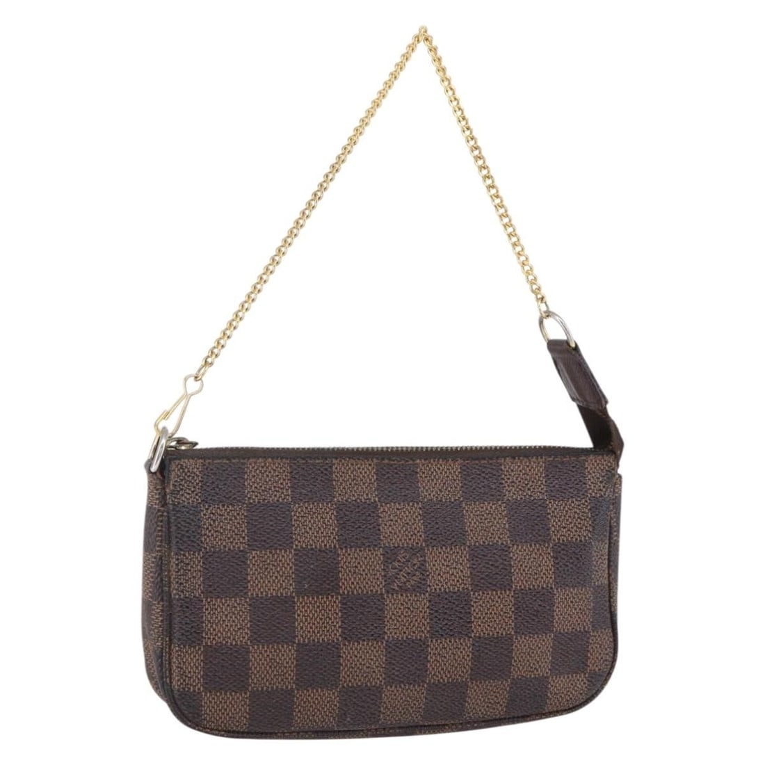 LOUIS VUITTON Damier Ebene Mini Pochette Accessoires Pouch N58009 Auth France: LOUIS VUITTON Damier Ebene Mini Pochette Accessoires Pouch N58009 Auth France This LOUIS VUITTON Damier Ebene Mini Pochette Accessoires Pouch is a stylish accessory crafted from signature Damier Ebene