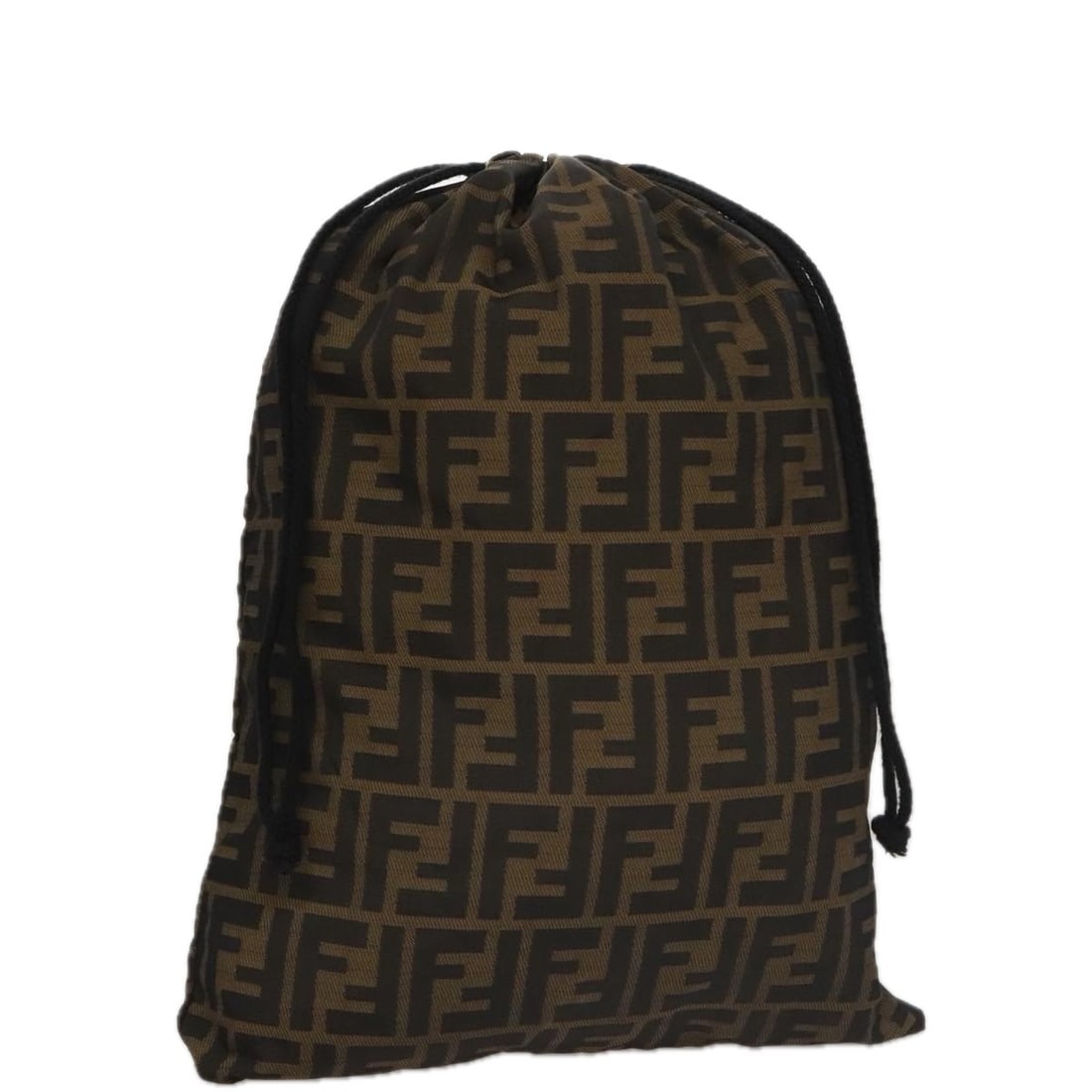 FENDI Zucca Canvas Drawstring Pouch Brown Black Authentic Italy: FENDI Zucca Canvas Drawstring Pouch Brown Black Authentic Italy Introducing the FENDI Zucca Canvas Drawstring Bag, a chic accessory pouch that combines style and functionality. Crafted in Italy, this