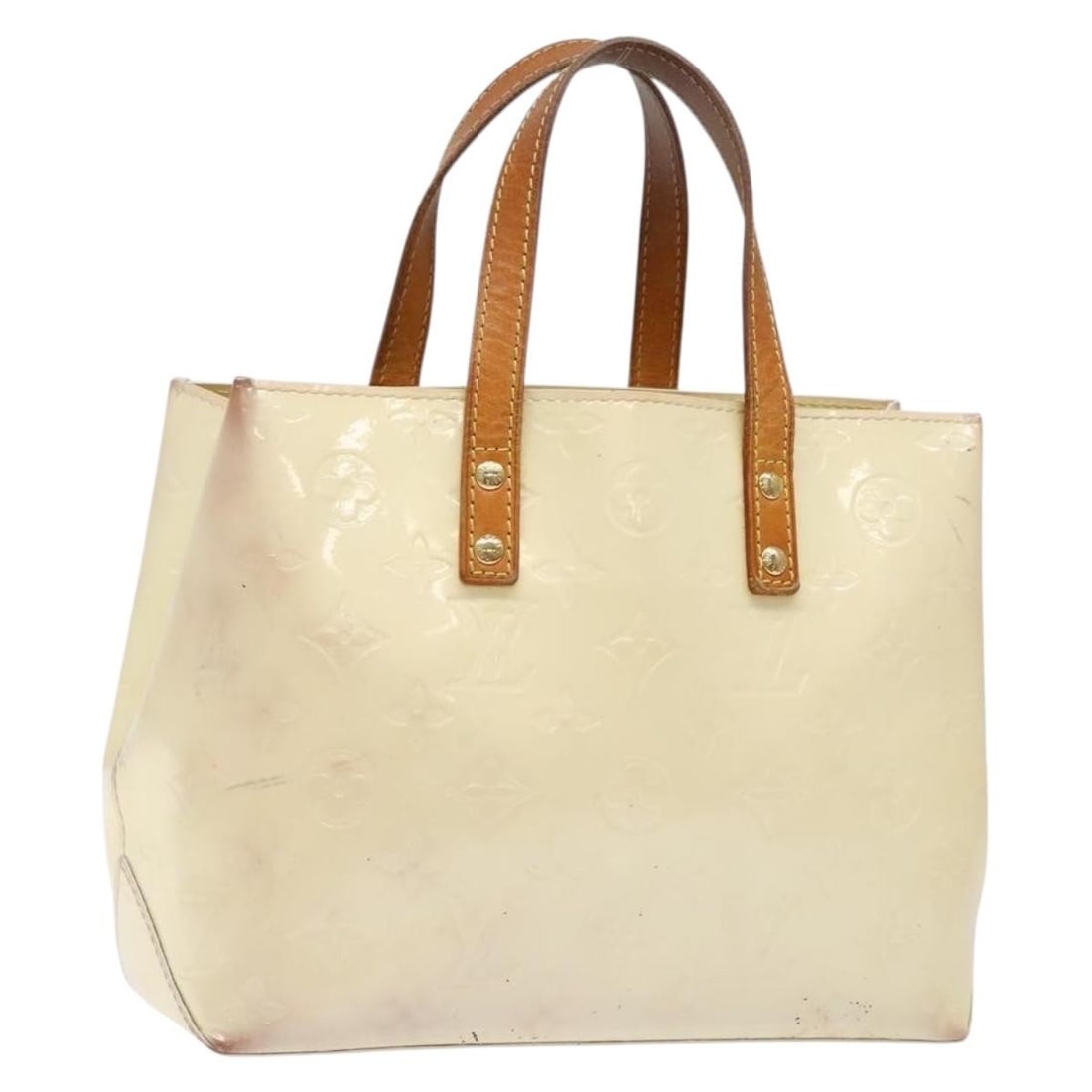 Authentic Louis Vuitton Monogram Vernis Reade PM Hand Bag Perle M91336: Authentic Louis Vuitton Monogram Vernis Reade PM Hand Bag Perle M91336 This elegant Louis Vuitton Monogram Vernis Reade PM Hand Bag in a sophisticated Perle color is crafted from high-quality patent l