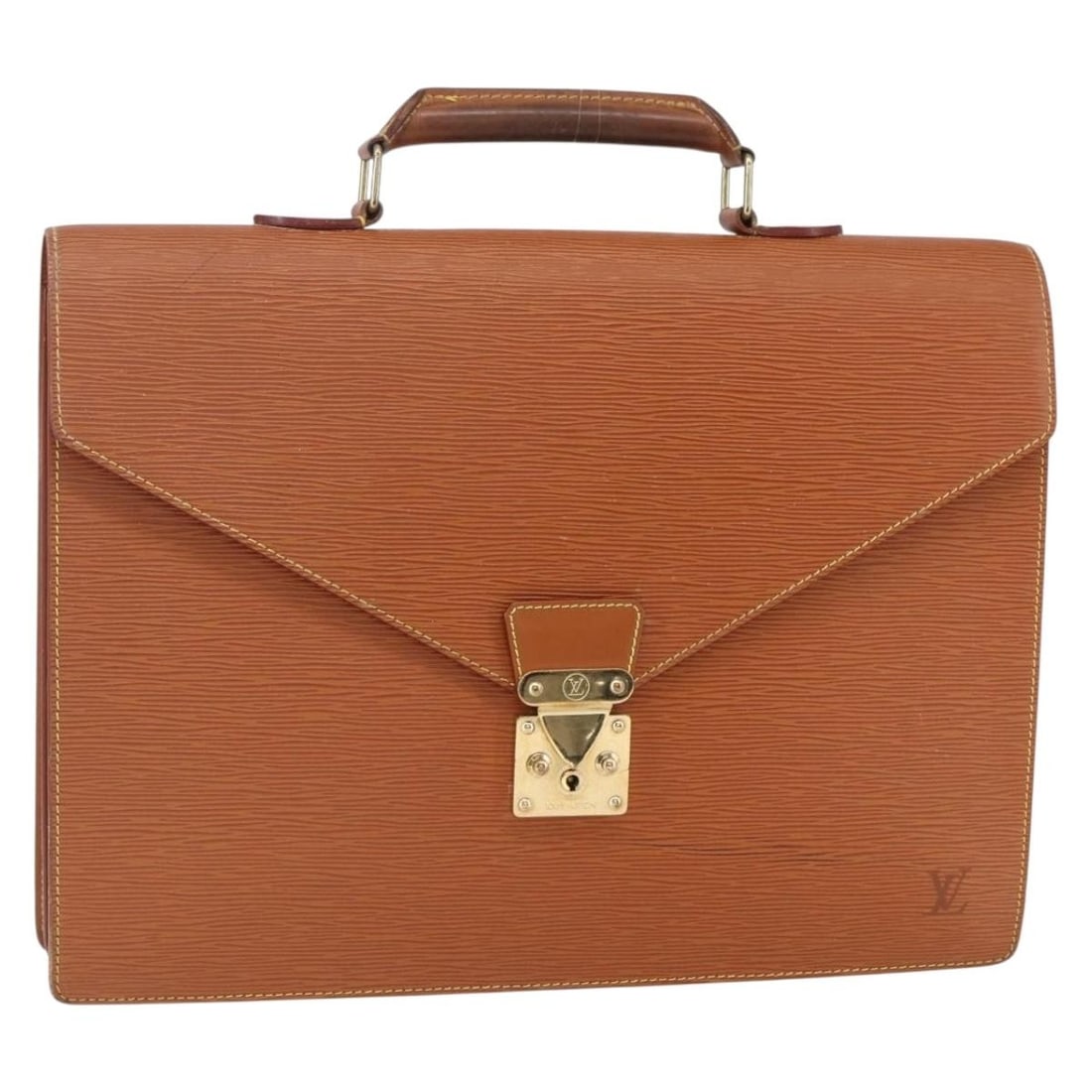 LOUIS VUITTON Epi Leather Briefcase Zipangu Gold M54428 Auth (1 of 18)