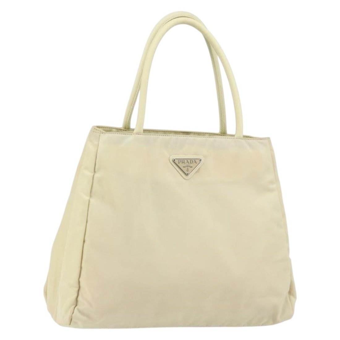 PRADA Ivory Silver Nylon Tote Bag Auth AR13818 (1 of 18)