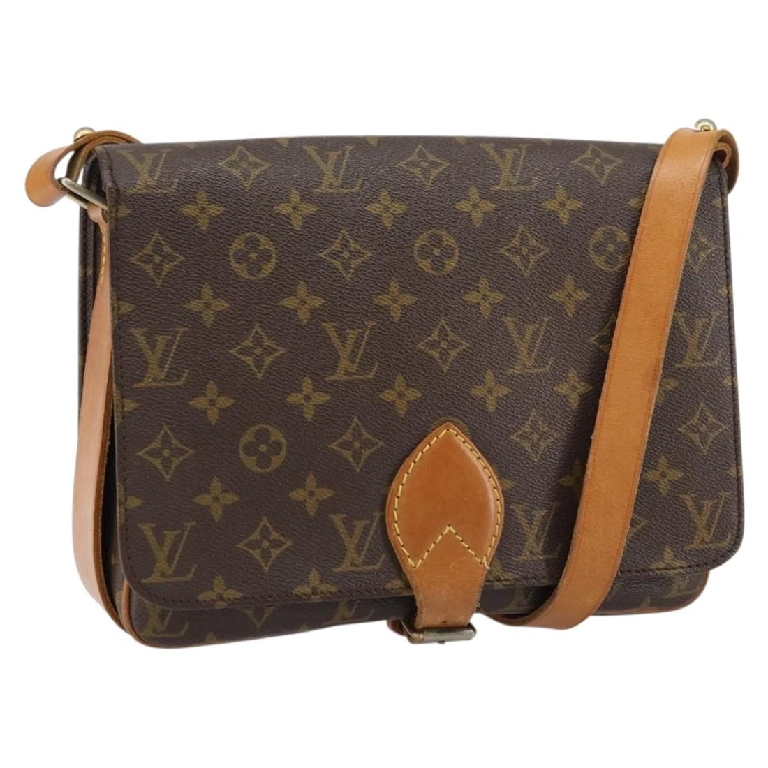 Louis Vuitton Monogram Cartouchiere GM Shoulder Bag M51252 France: Louis Vuitton Monogram Cartouchiere GM Shoulder Bag M51252 France This Louis Vuitton Cartouchiere GM shoulder bag features the signature Monogram canvas and an adjustable shoulder strap for versatile