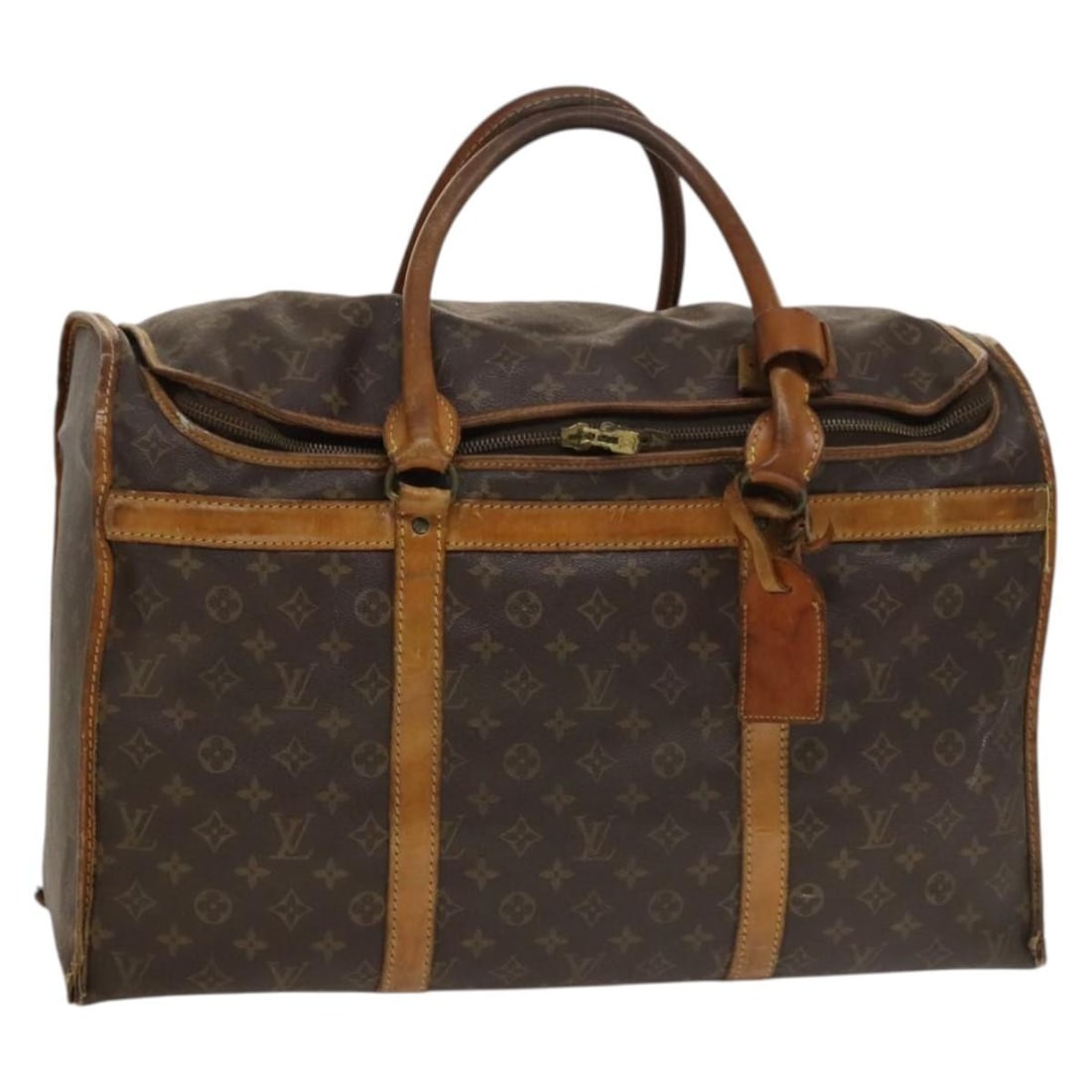 LOUIS VUITTON Monogram Sackshan 55 Pet Carrier M42021 Authentic: LOUIS VUITTON Monogram Sackshan 55 Pet Carrier M42021 Authentic This LOUIS VUITTON Monogram Sackshan 55 Pet Carry is an ideal companion for pet owners who appreciate luxury and functionality. Crafted