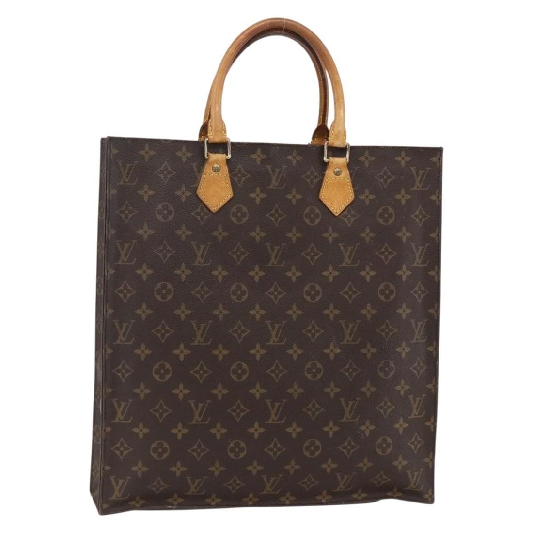 LOUIS VUITTON Monogram Sac Plat Hand Bag M51140 Authenticated: LOUIS VUITTON Monogram Sac Plat Hand Bag M51140 Authenticated This Louis Vuitton Monogram Sac Plat Hand Bag M51140 is a stylish and functional accessory, crafted in France from durable Monogram Canvas