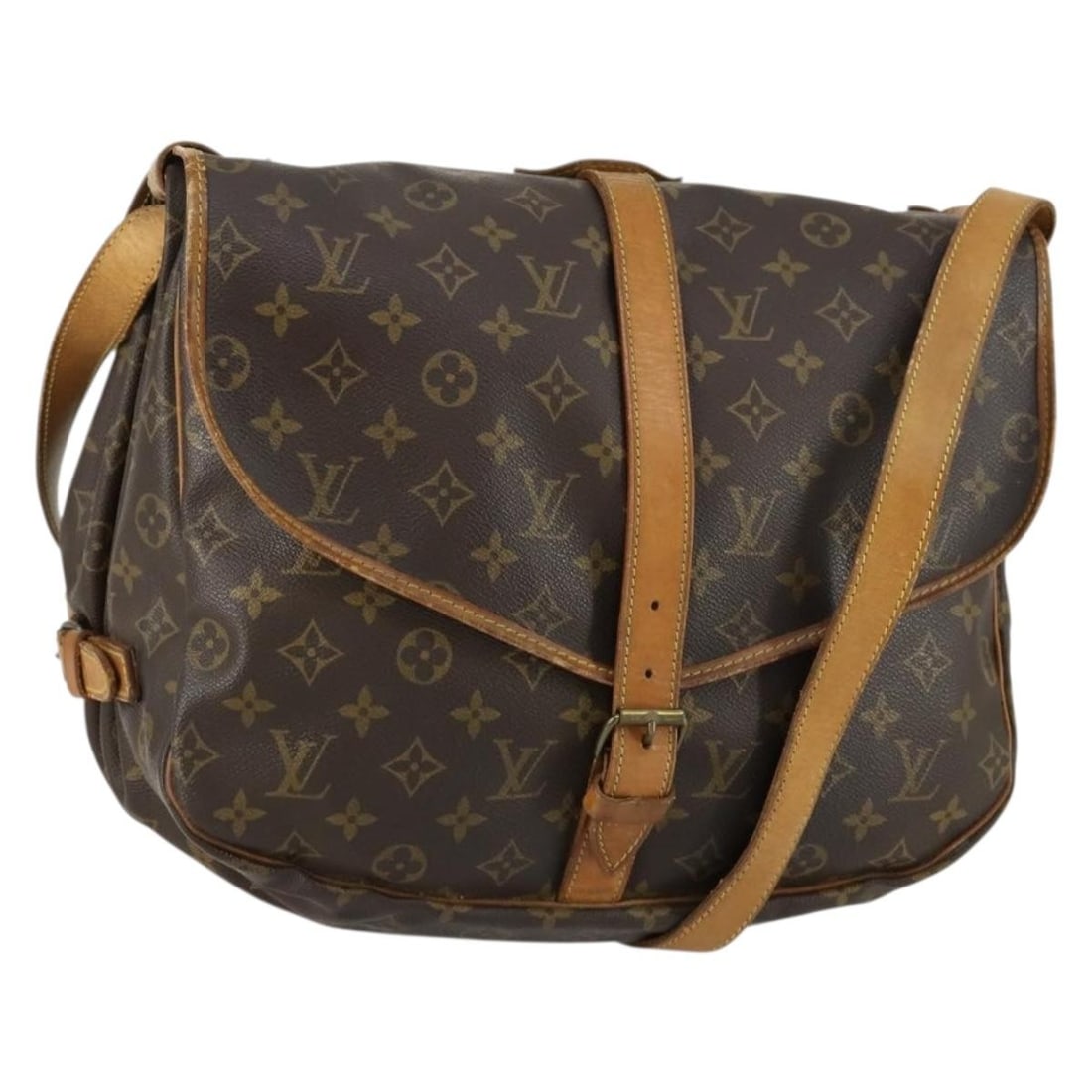 LOUIS VUITTON Monogram Saumur 35 Shoulder Bag M42254 Auth France (1 of 18)