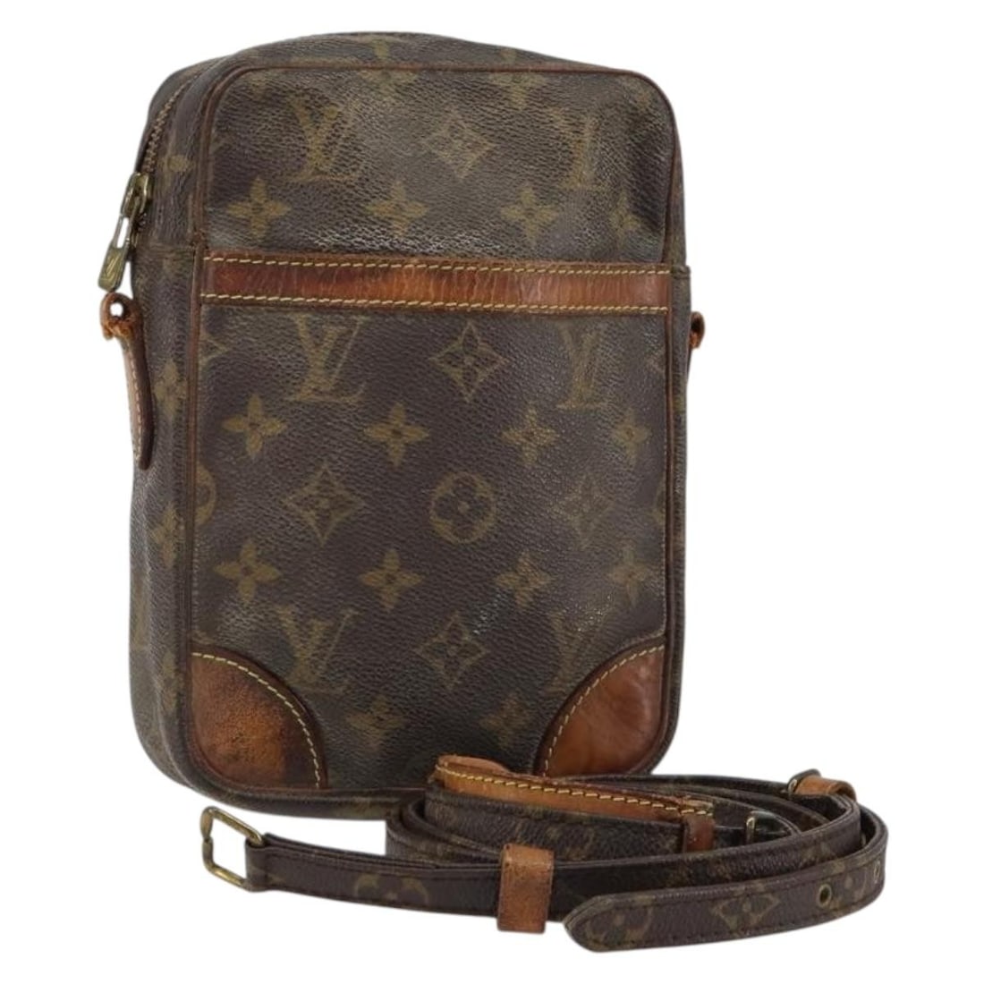 LOUIS VUITTON Monogram Danube Shoulder Bag M45266 Auth France: LOUIS VUITTON Monogram Danube Shoulder Bag M45266 Auth France This LOUIS VUITTON Monogram Danube Shoulder Bag (Model: M45266) is a classic piece crafted in France, showcasing the iconic Monogram Canva