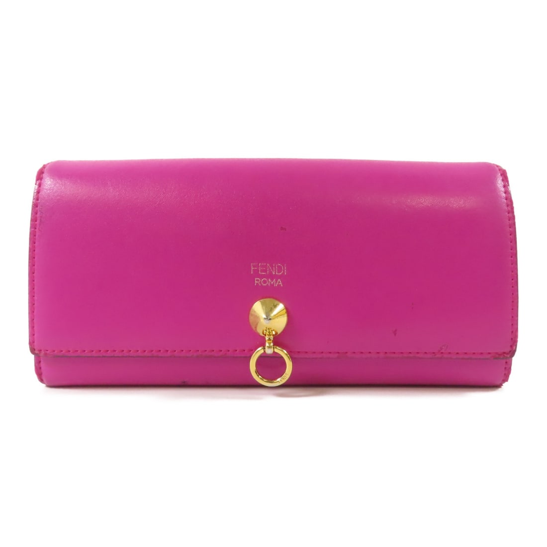 FENDI Double Sided Long Wallet 8M0251 Pink Calfskin Leather (1 of 18)