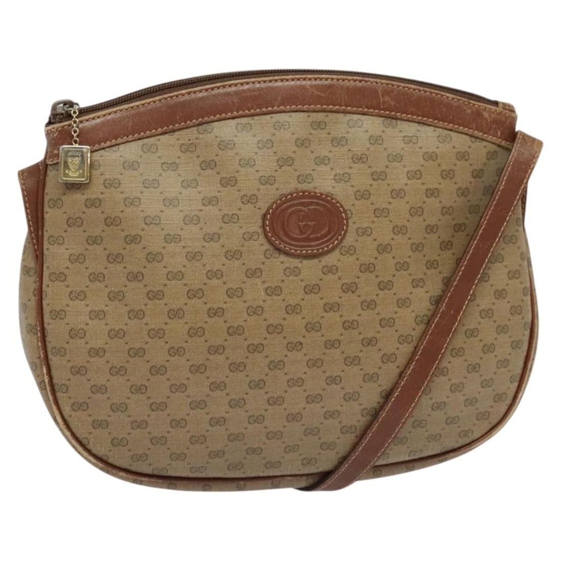 GUCCI Micro GG Supreme Shoulder Bag Beige Gold 007 87 0018 Authentic: GUCCI Micro GG Supreme Shoulder Bag Beige Gold 007 87 0018 Authentic This GUCCI Micro GG Supreme Shoulder Bag is a stylish accessory crafted from PVC leather and features a classic beige and gold colo