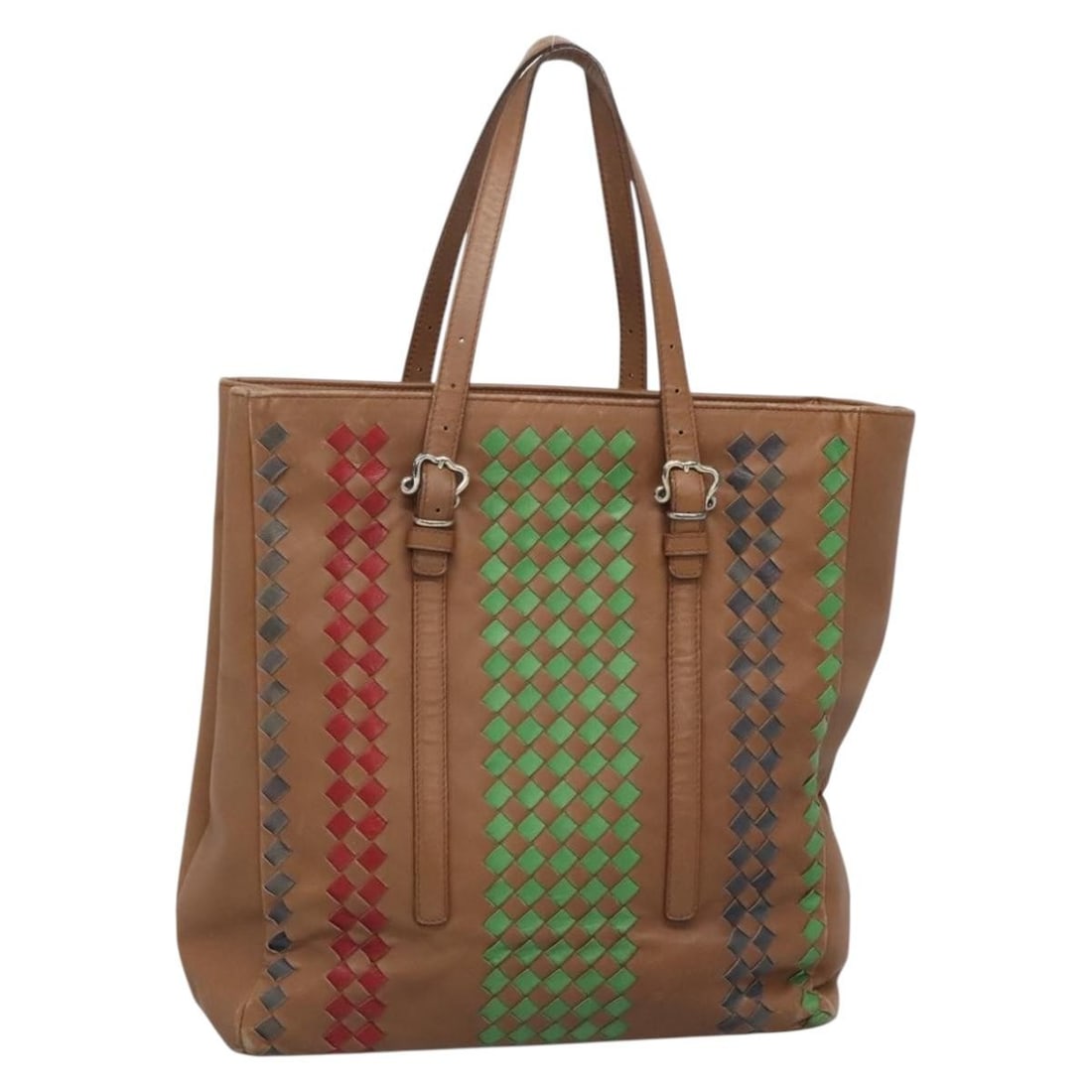 Bottega Veneta Intrecciato Brown Leather Tote Bag Auth 142163 (1 of 18)
