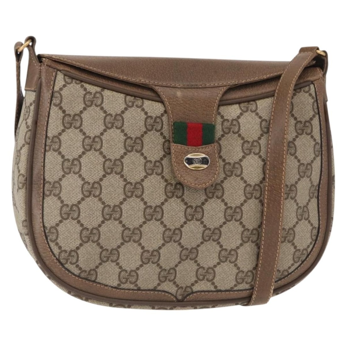 GUCCI GG Supreme Sherry Line Beige Gold PVC Shoulder Bag BA8485: GUCCI GG Supreme Sherry Line Beige Gold PVC Shoulder Bag BA8485 This GUCCI GG Supreme Web Sherry Line Shoulder Bag combines elegance and practicality, crafted from durable PVC leather in a stylish bei