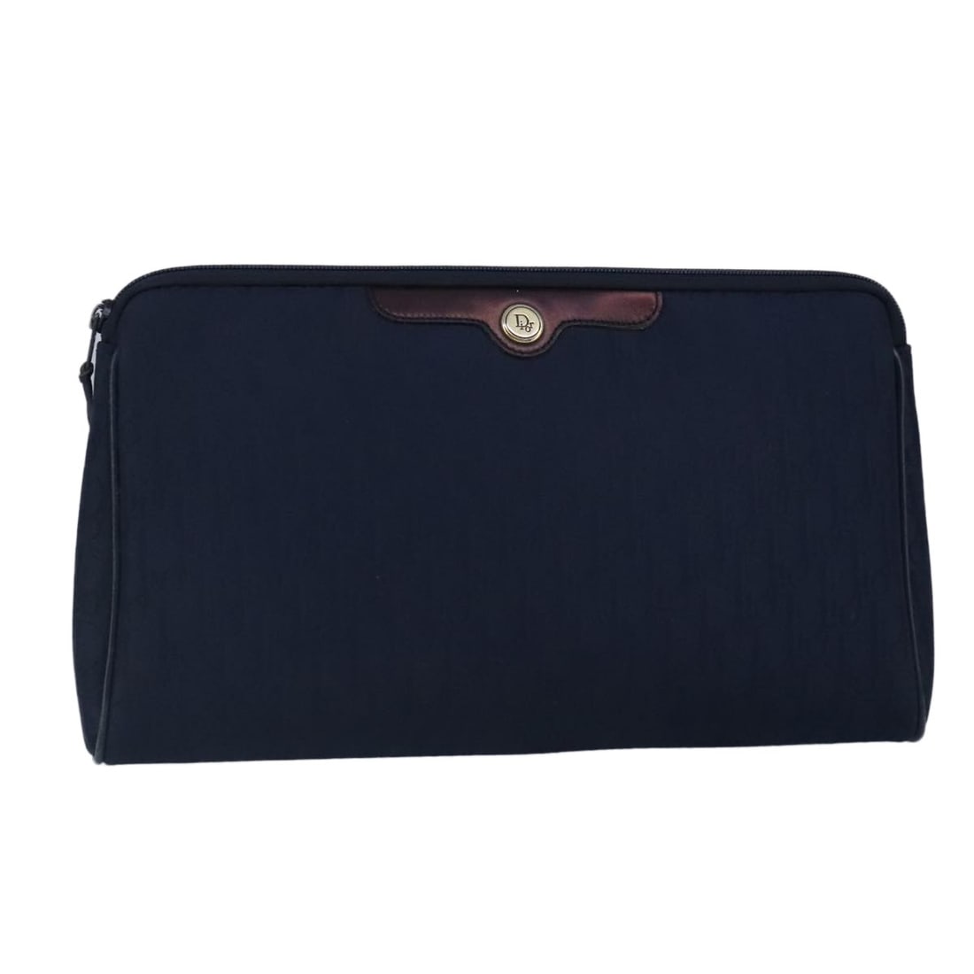 Christian Dior Navy Trotter Canvas Clutch Bag Made in France: Christian Dior Navy Trotter Canvas Clutch Bag Made in France This elegant Christian Dior Trotter Canvas Clutch Bag showcases a timeless design in a classic navy color. Crafted in France, the bag featu