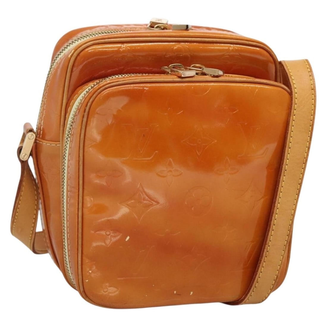 Louis Vuitton M91075 Monogram Vernis Wooster Shoulder Bag Lime Yellow (1 of 18)