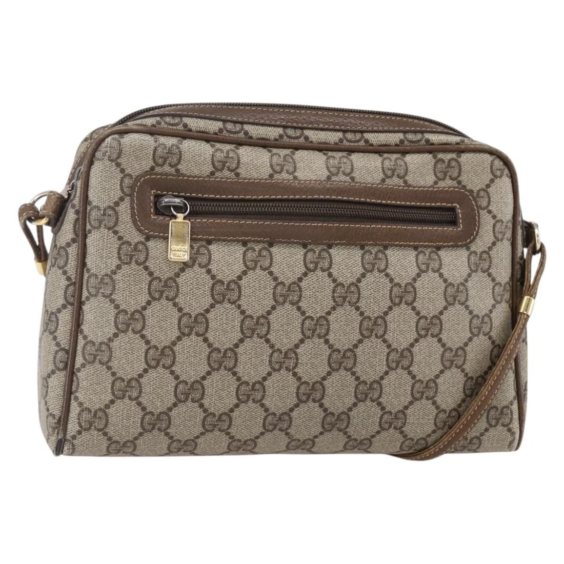 GUCCI GG Supreme Beige Gold PVC Leather Shoulder Bag 007 904 0014 Auth: GUCCI GG Supreme Beige Gold PVC Leather Shoulder Bag 007 904 0014 Auth Introducing the GUCCI GG Supreme Shoulder Bag, a sophisticated accessory crafted from durable PVC leather in a chic beige and gol