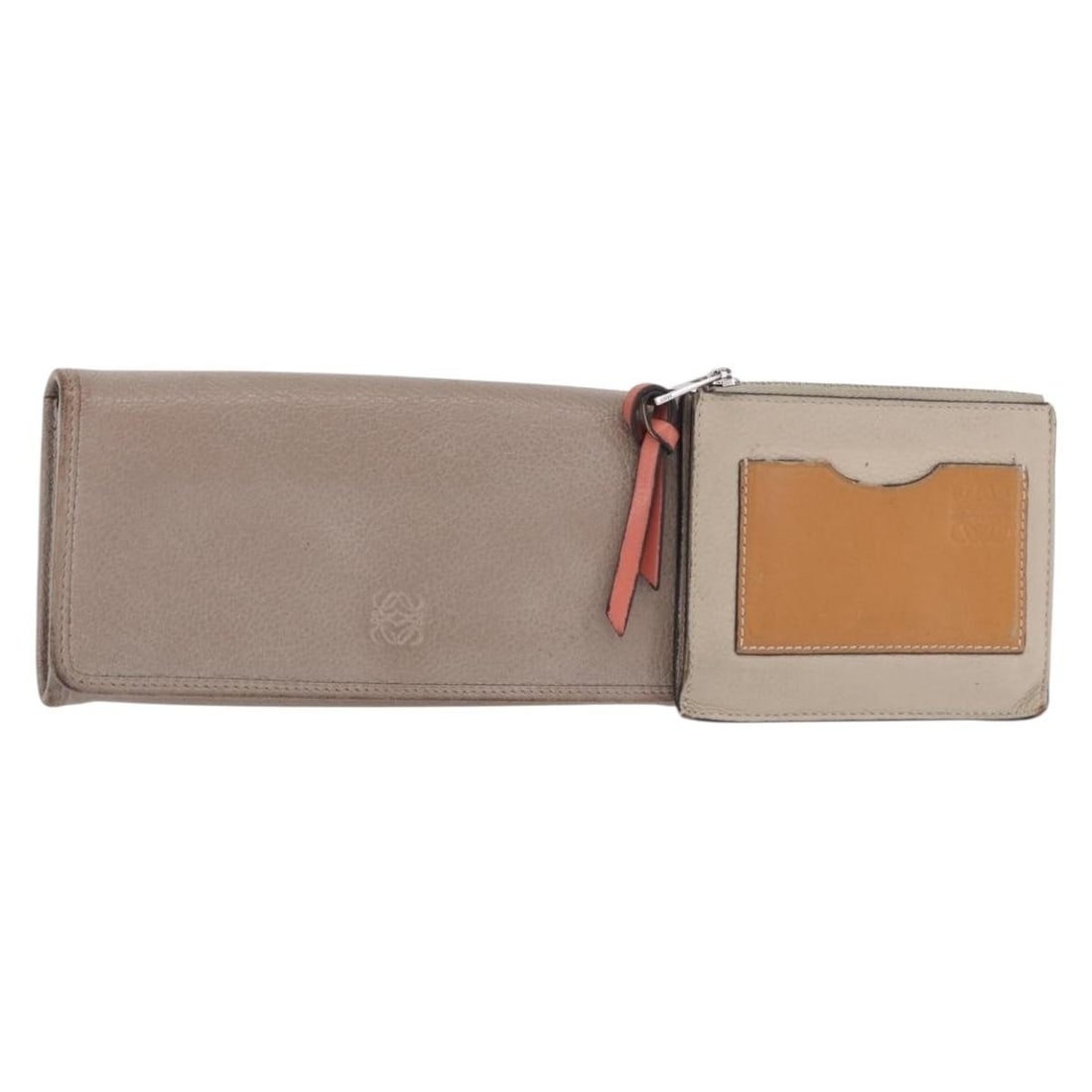 LOEWE Beige Silver Leather Wallet Set Authentic (1 of 16)