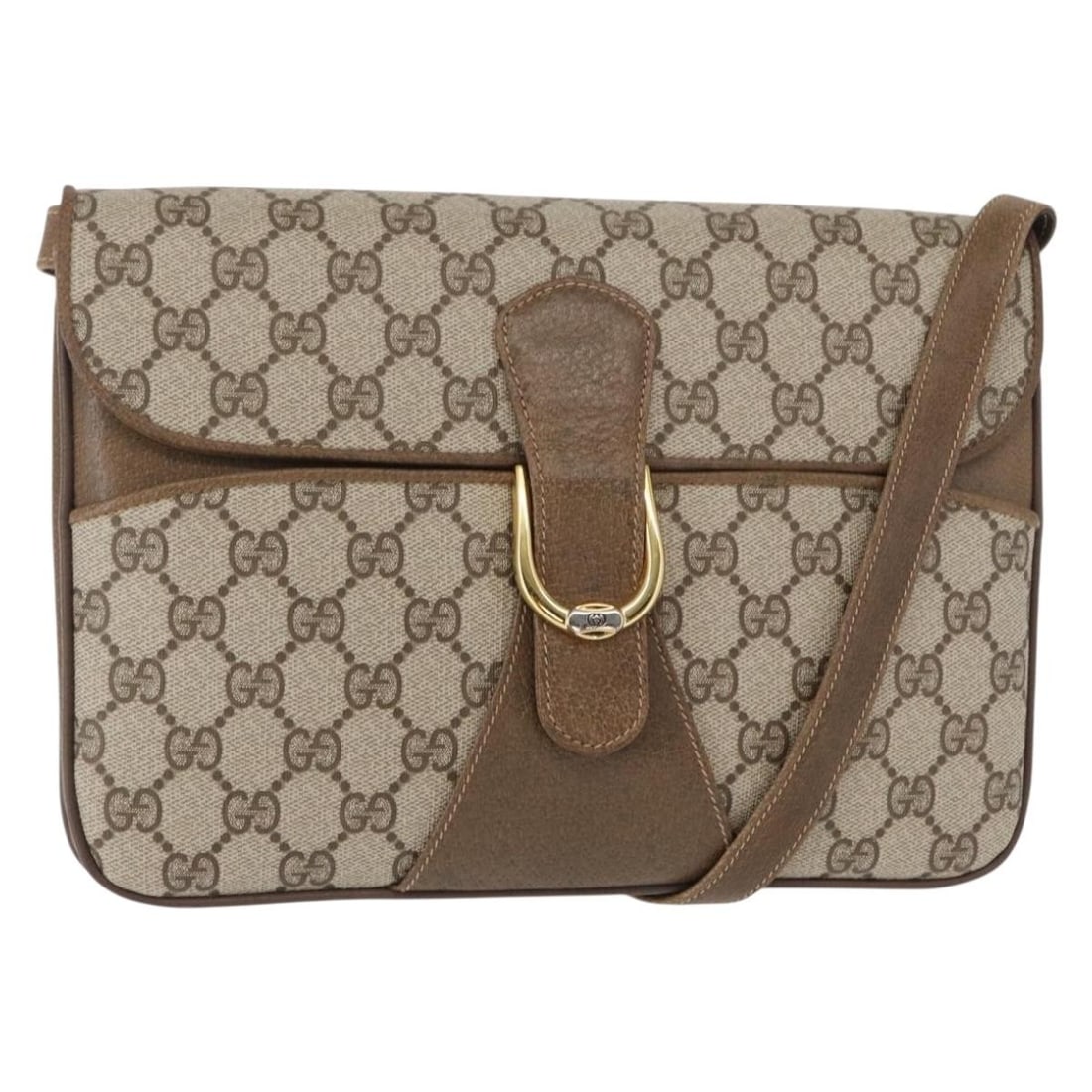 GUCCI GG Supreme Beige Gold PVC Shoulder Bag 904 02 025 Auth: GUCCI GG Supreme Beige Gold PVC Shoulder Bag 904 02 025 Auth Elevate your style with this authentic GUCCI GG Supreme Shoulder Bag, crafted in Italy. The exterior features a blend of PVC leather and