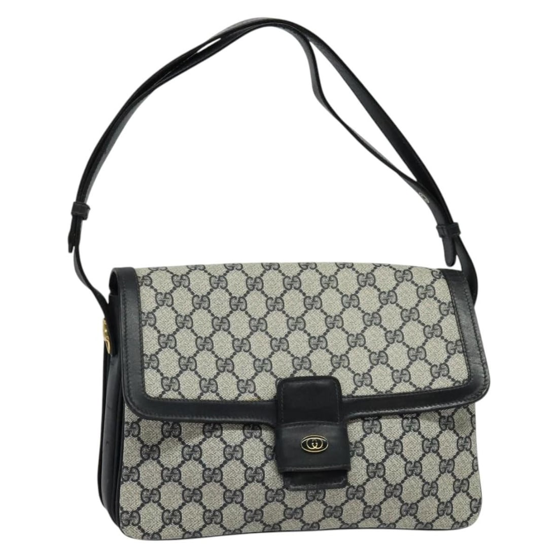 GUCCI GG Supreme Navy Gold PVC Shoulder Bag Made in Italy (1 of 18)