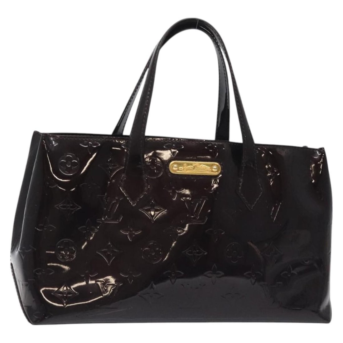 Louis Vuitton Monogram Vernis Wilshire PM Hand Bag Amarante M93641 Auth (1 of 18)