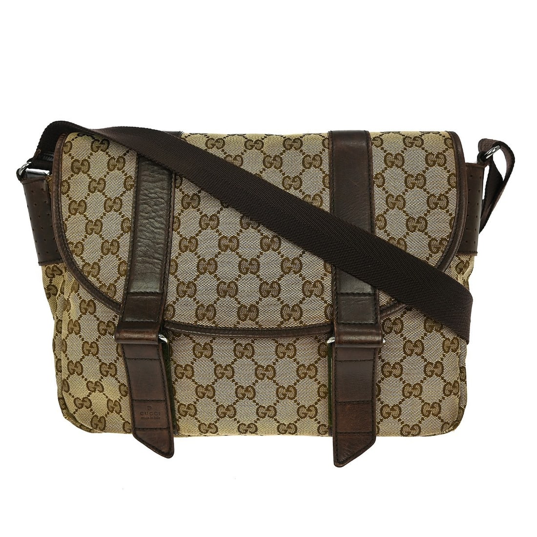 Gucci Beige GG Canvas Leather Shoulder Bag 145859 467891 NQ01755 (1 of 13)