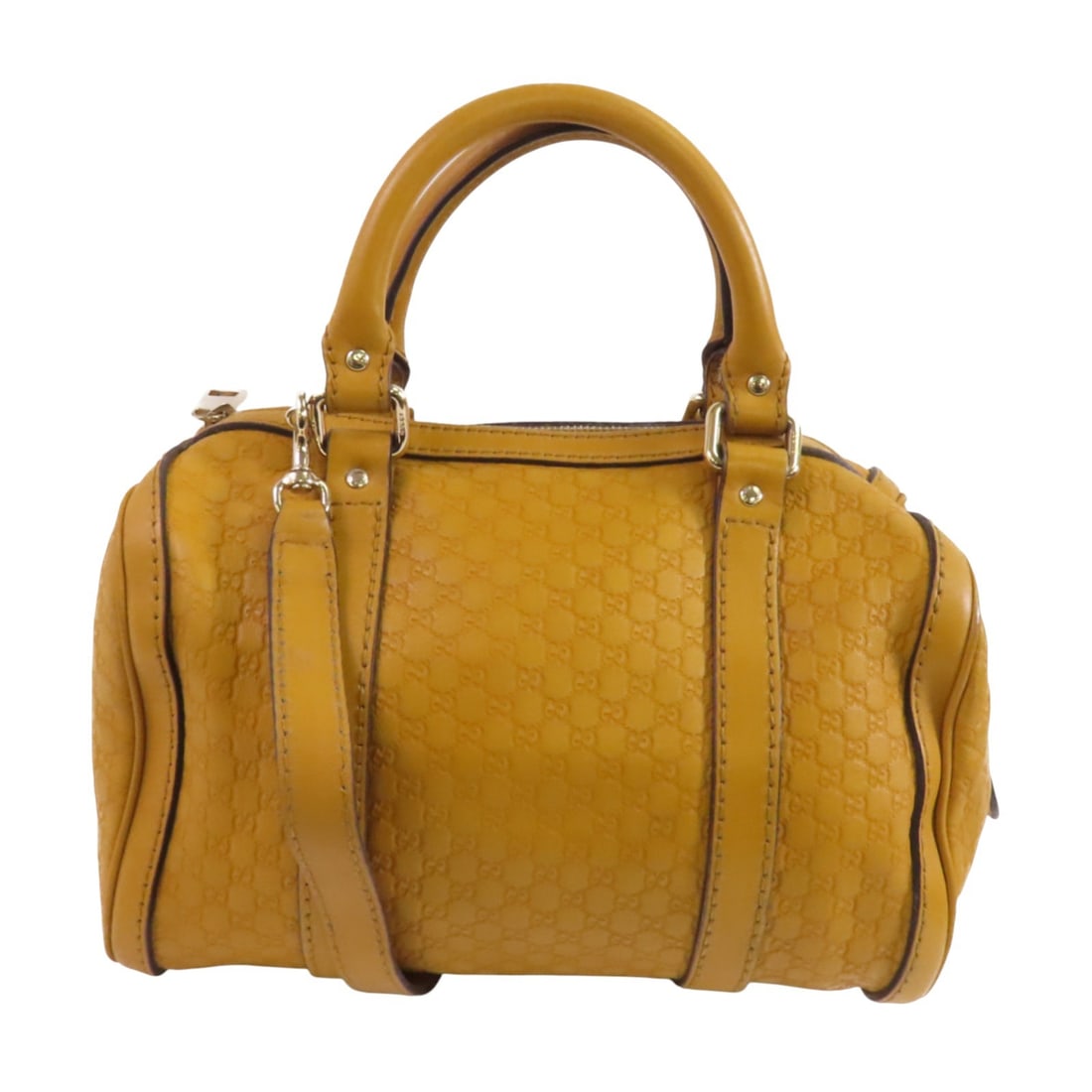 GUCCI GG GHW 2way Shoulder Bag Yellow Calfskin Leather Italy: GUCCI GG GHW 2way Shoulder Bag Yellow Calfskin Leather Italy This GUCCI GG Boston Bag is a stylish 2-way shoulder bag crafted from premium calfskin leather in a vibrant yellow hue. Measuring 10.2 inch