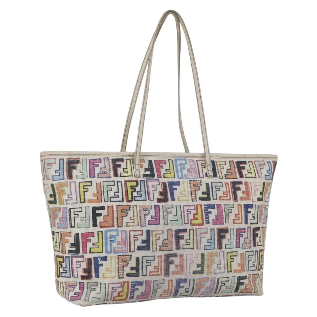 Fendi Multicolor Zucca PVC Tote Bag with Gold Accents (1 of 18)