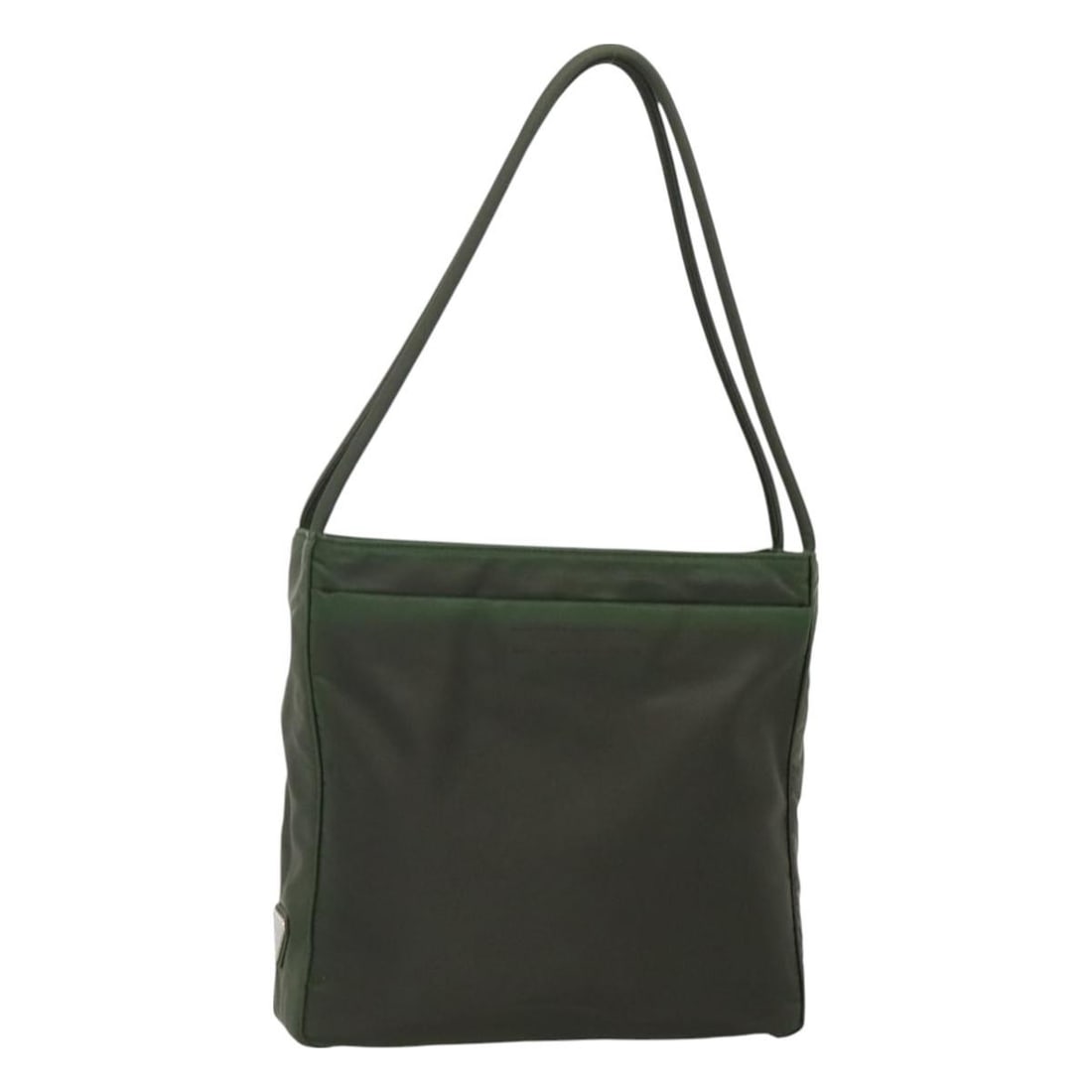 Authentic PRADA Khaki Silver Nylon Shoulder Bag 129429 (1 of 18)