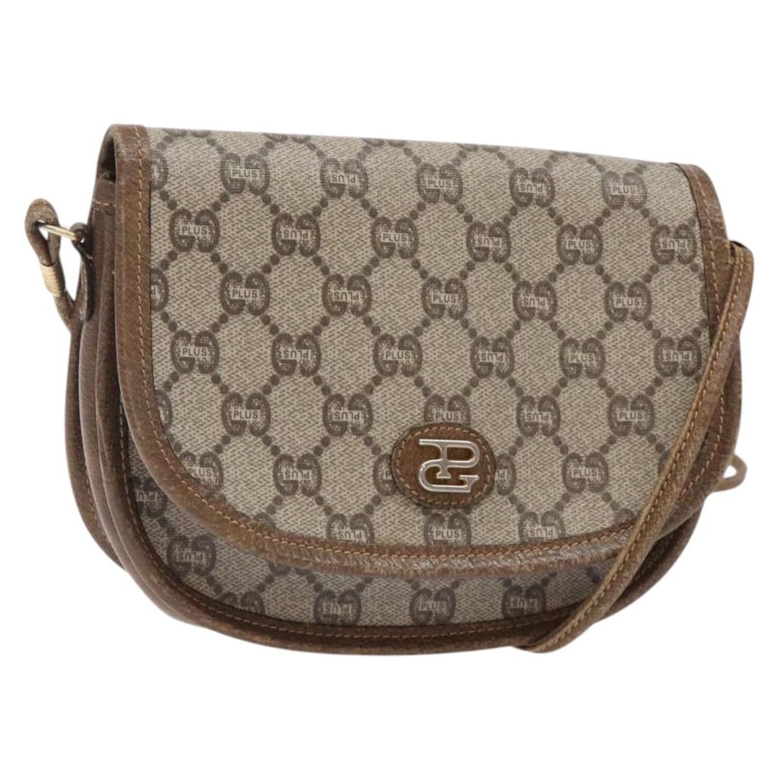 GUCCI GG Plus Supreme Beige Gold PVC Shoulder Bag Italy (1 of 18)