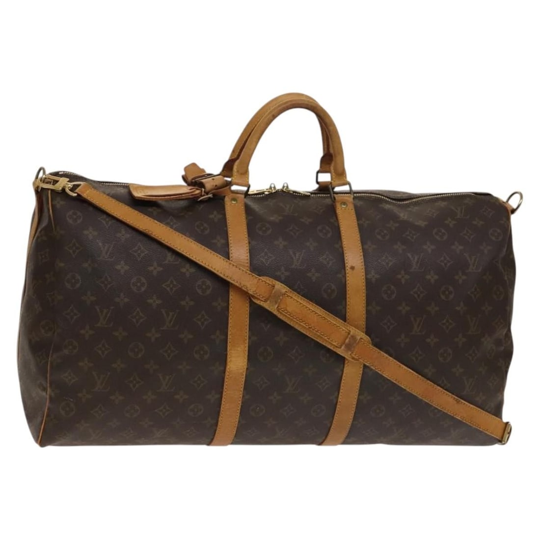 LOUIS VUITTON Monogram Keepall Bandouliere 60 Boston Bag M41412 Authentic: LOUIS VUITTON Monogram Keepall Bandouliere 60 Boston Bag M41412 Authentic Introducing the Louis Vuitton Monogram Keepall Bandouliere 60, an iconic Boston bag crafted from durable Monogram Canvas. This