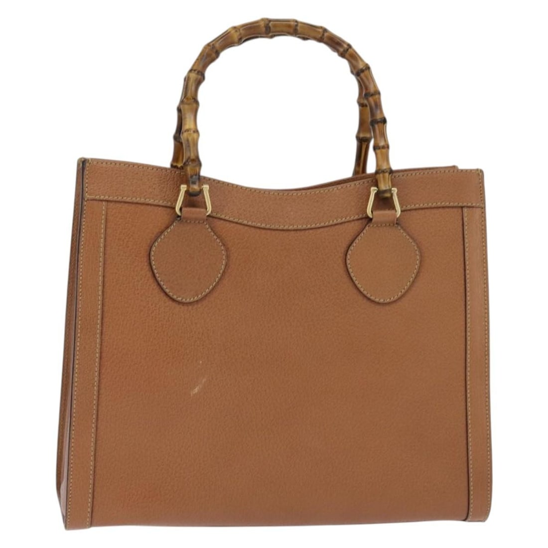 GUCCI Bamboo Leather Hand Bag Brown Gold 002 1186 0260 Authentic (1 of 18)
