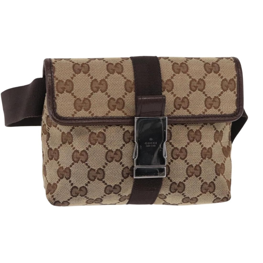 GUCCI GG Canvas Beige Silver Waist Bag 131236 Authentic Italy: GUCCI GG Canvas Beige Silver Waist Bag 131236 Authentic Italy This authentic GUCCI GG Canvas Waist Bag combines style and functionality. Crafted in Italy, it features a sophisticated beige and silver