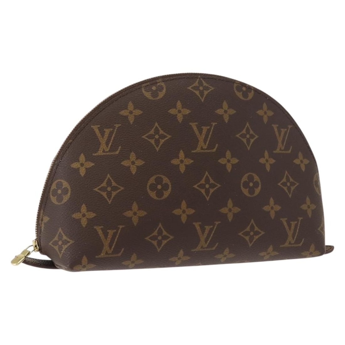 LOUIS VUITTON Monogram Cosmetic Pouch M47520 Authentic France: LOUIS VUITTON Monogram Cosmetic Pouch M47520 Authentic France Discover the Louis Vuitton Monogram Trousse Demi Ronde Cosmetic Pouch, a stylish and functional accessory crafted from signature Monogram