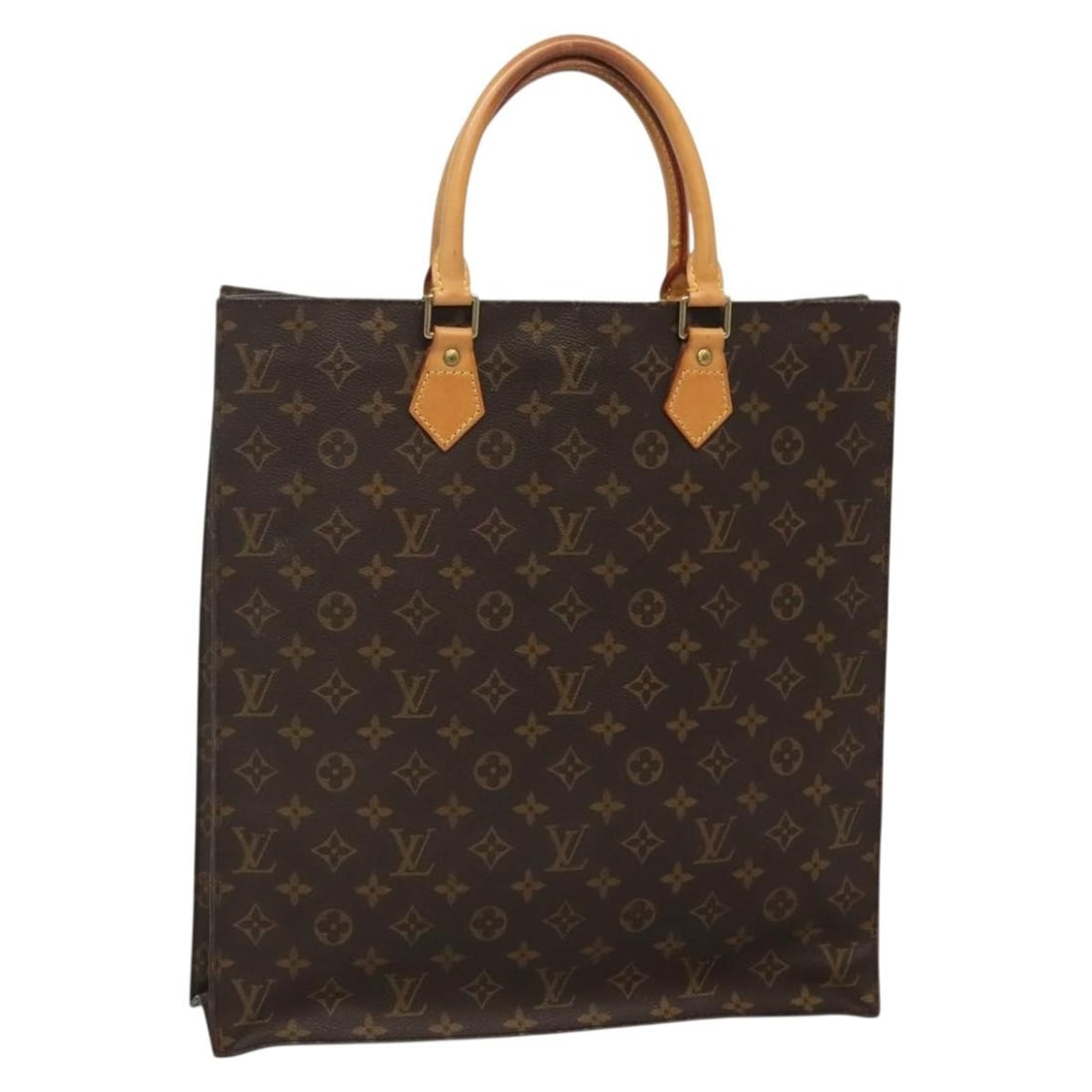 LOUIS VUITTON Monogram Sac Plat Hand Bag M51140 Made in France (1 of 18)