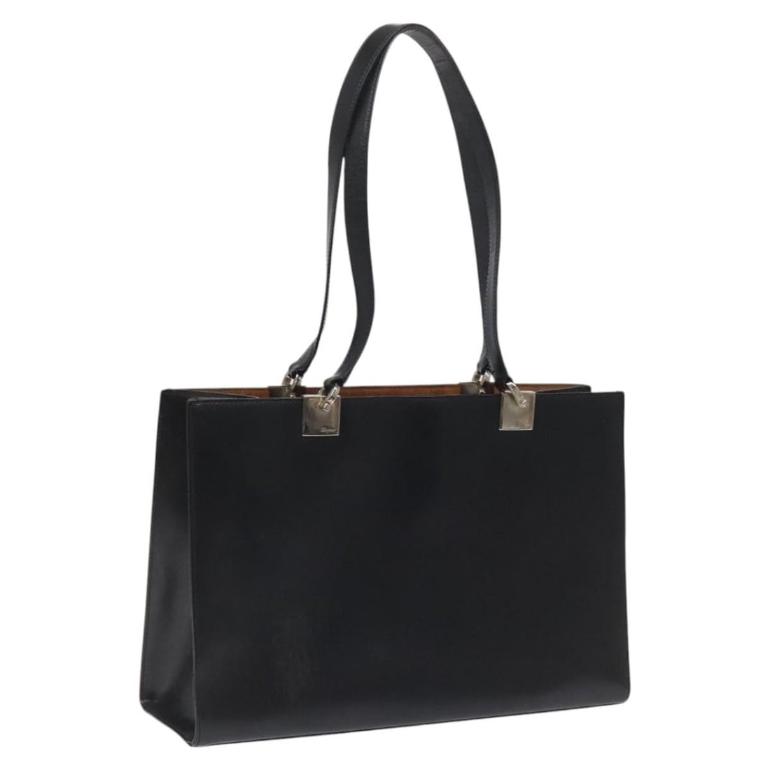 Salvatore Ferragamo Gancini Tote Bag Leather Black Silver Made in Italy: Salvatore Ferragamo Gancini Tote Bag Leather Black Silver Made in Italy This Salvatore Ferragamo Gancini Tote Bag is a stylish accessory crafted from high-quality leather. The bag features a classic b