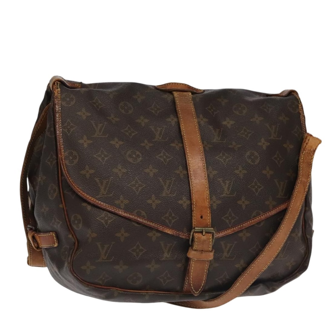 LOUIS VUITTON Monogram Saumur 35 Shoulder Bag M42254 Authentic: LOUIS VUITTON Monogram Saumur 35 Shoulder Bag M42254 Authentic This authentic LOUIS VUITTON Monogram Saumur 35 Shoulder Bag (M42254) is a stylish and functional accessory, crafted from durable Monogra