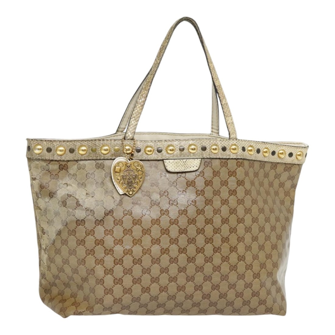 GUCCI GG Crystal Tote Bag Coated Canvas Beige White Silver 207292 Made in Italy (1 of 18)