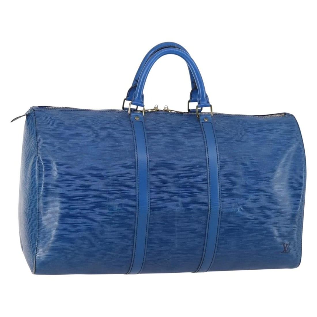 LOUIS VUITTON Epi Leather Keepall 50 Blue Boston Bag M42965 (1 of 18)