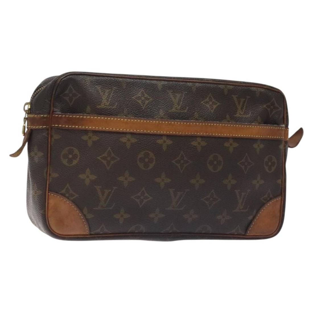 Authentic LOUIS VUITTON Monogram Compiegne 28 Clutch Bag M51845 Made in France: Authentic LOUIS VUITTON Monogram Compiegne 28 Clutch Bag M51845 Made in France Introducing the LOUIS VUITTON Monogram Compiegne 28 Clutch Bag, a luxurious accessory that embodies the iconic style of L