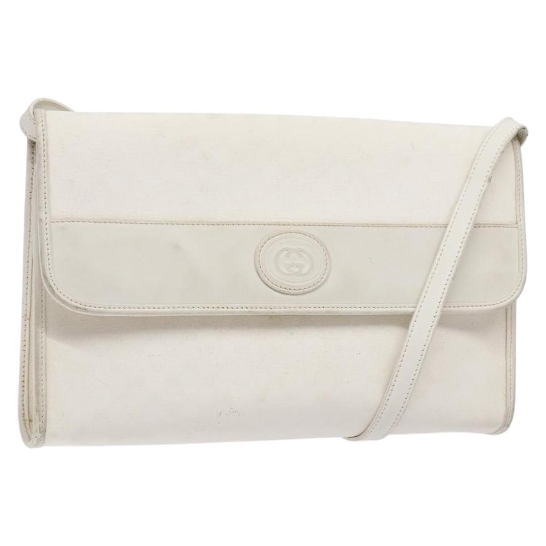 GUCCI Micro GG Supreme Shoulder Bag PVC White Gold 004 58 0264 Authentic (1 of 18)