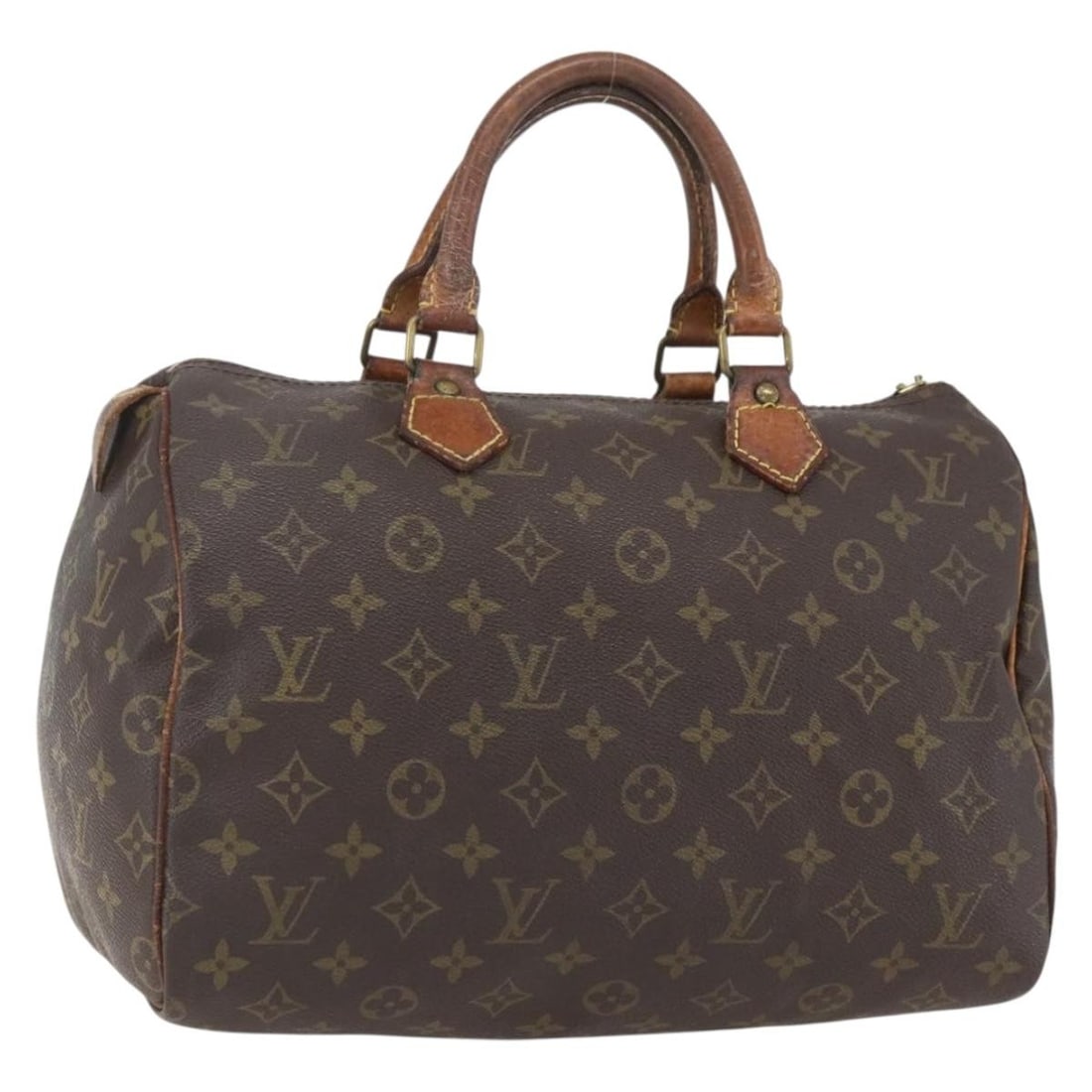 Louis Vuitton Speedy 30 Monogram Canvas Handbag M41526 with Padlock: Louis Vuitton Speedy 30 Monogram Canvas Handbag M41526 with Padlock This is a Louis Vuitton Speedy 30 handbag in Monogram Canvas, made in France. The bag features the classic monogram pattern with lea