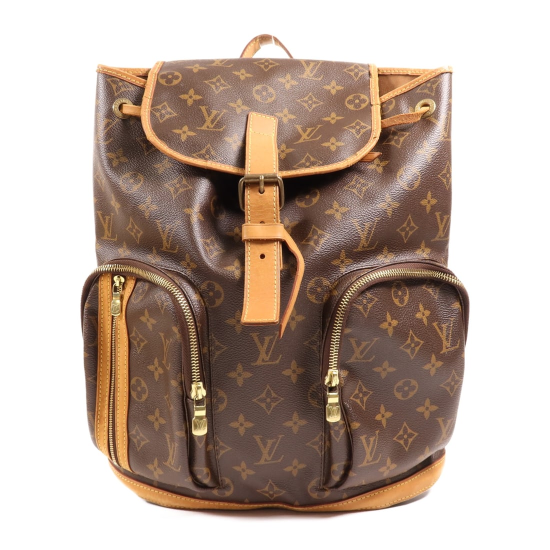 LOUIS VUITTON Monogram Brown Bosphore Backpack M40107 GHW: LOUIS VUITTON Monogram Brown Bosphore Backpack M40107 GHW Introducing the LOUIS VUITTON Bosphore Backpack, a stylish and functional rucksack that showcases the iconic Monogram design. Crafted from dur
