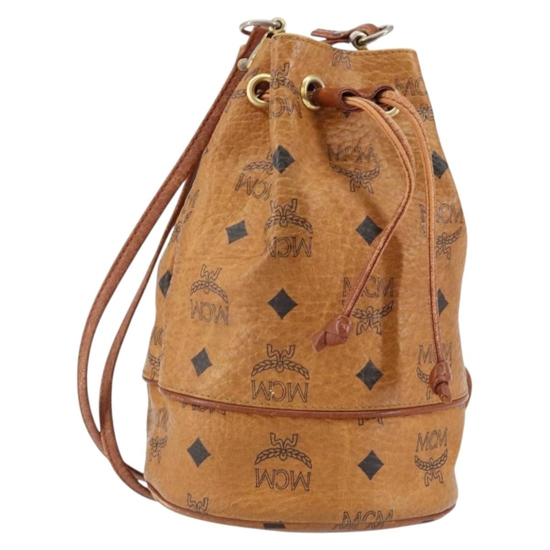 MCM Logogram Vicetos Shoulder Bag Brown Gold PVC Leather (1 of 18)