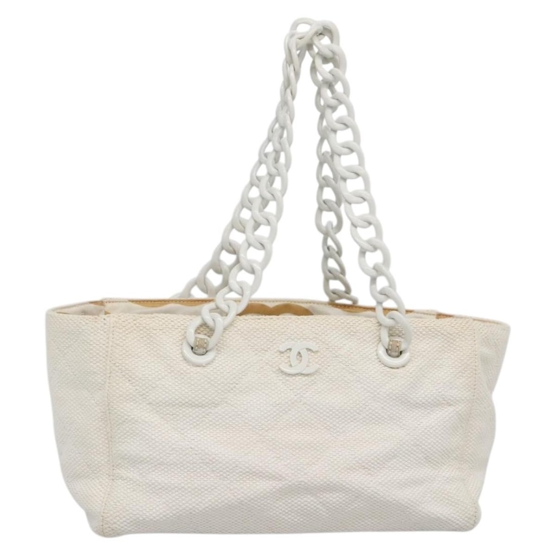 CHANEL Matelasse Ivory Gold Wood Shoulder Bag with Authenticity Card (1 of 18)