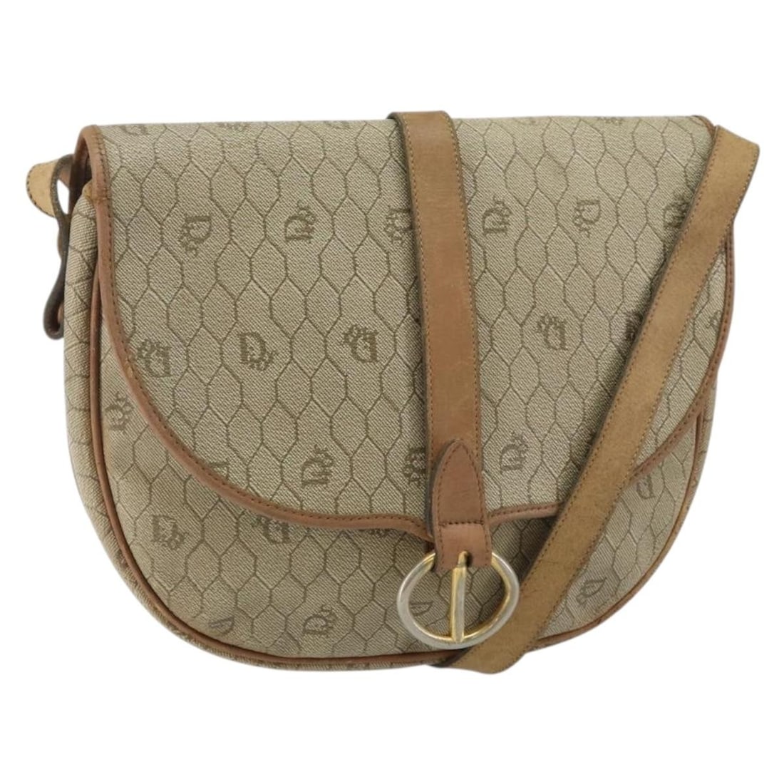Christian Dior Beige Gold Honeycomb PVC Shoulder Bag Auth: Christian Dior Beige Gold Honeycomb PVC Shoulder Bag Auth This elegant Christian Dior Honeycomb Canvas Shoulder Bag combines luxurious design with practicality. Crafted in France from durable PVC leat