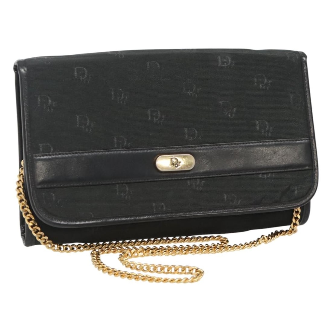 Christian Dior Black Gold Canvas Chain Shoulder Bag Made in France: Christian Dior Black Gold Canvas Chain Shoulder Bag Made in France This Christian Dior Chain Shoulder Bag features a stylish combination of black and gold canvas, making it a chic accessory for any oc