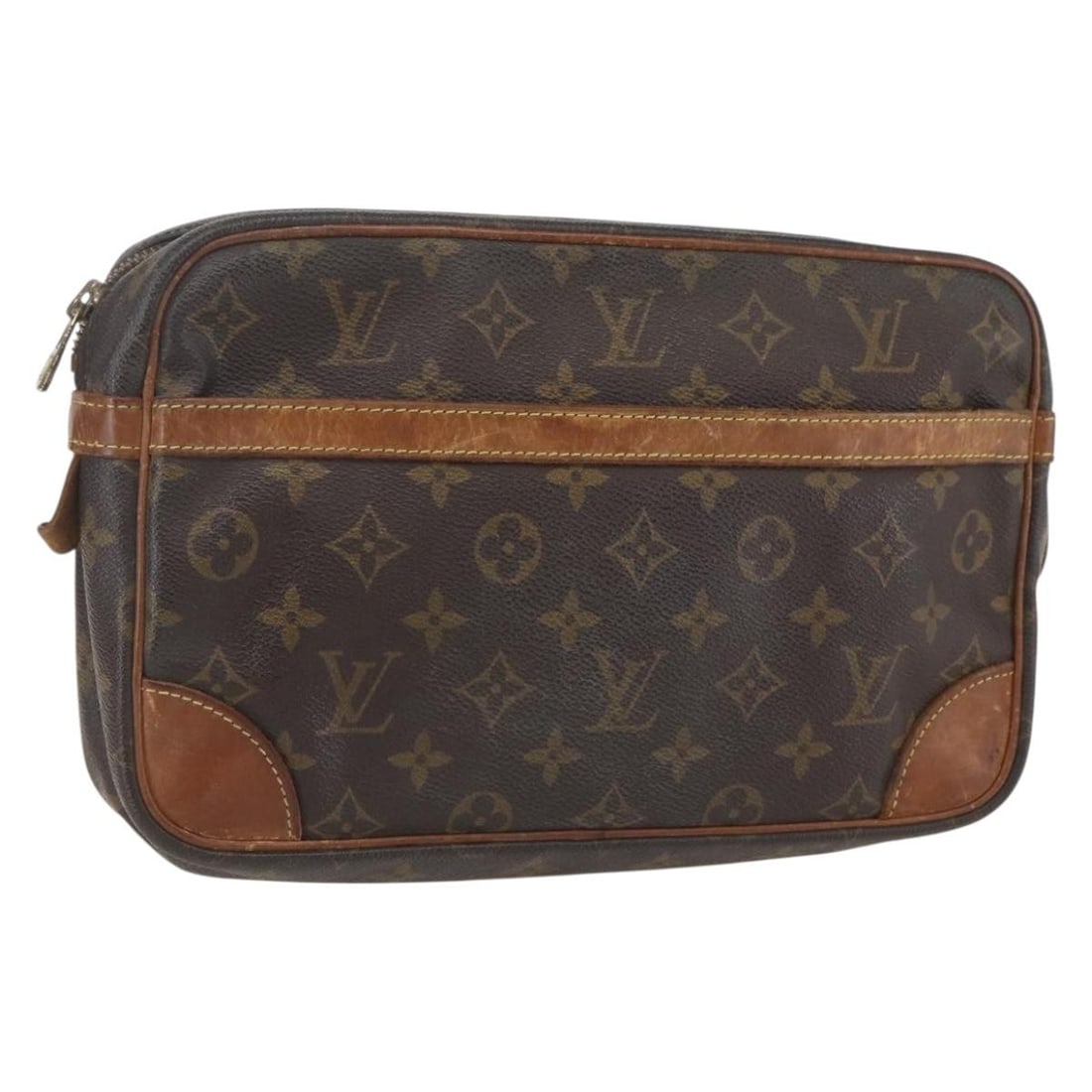 LOUIS VUITTON Monogram Compiegne 28 Clutch Bag M51845 Auth: LOUIS VUITTON Monogram Compiegne 28 Clutch Bag M51845 Auth This LOUIS VUITTON Monogram Compiegne 28 Clutch Bag is a stylish accessory crafted from high-quality Monogram Canvas, showcasing the iconic L