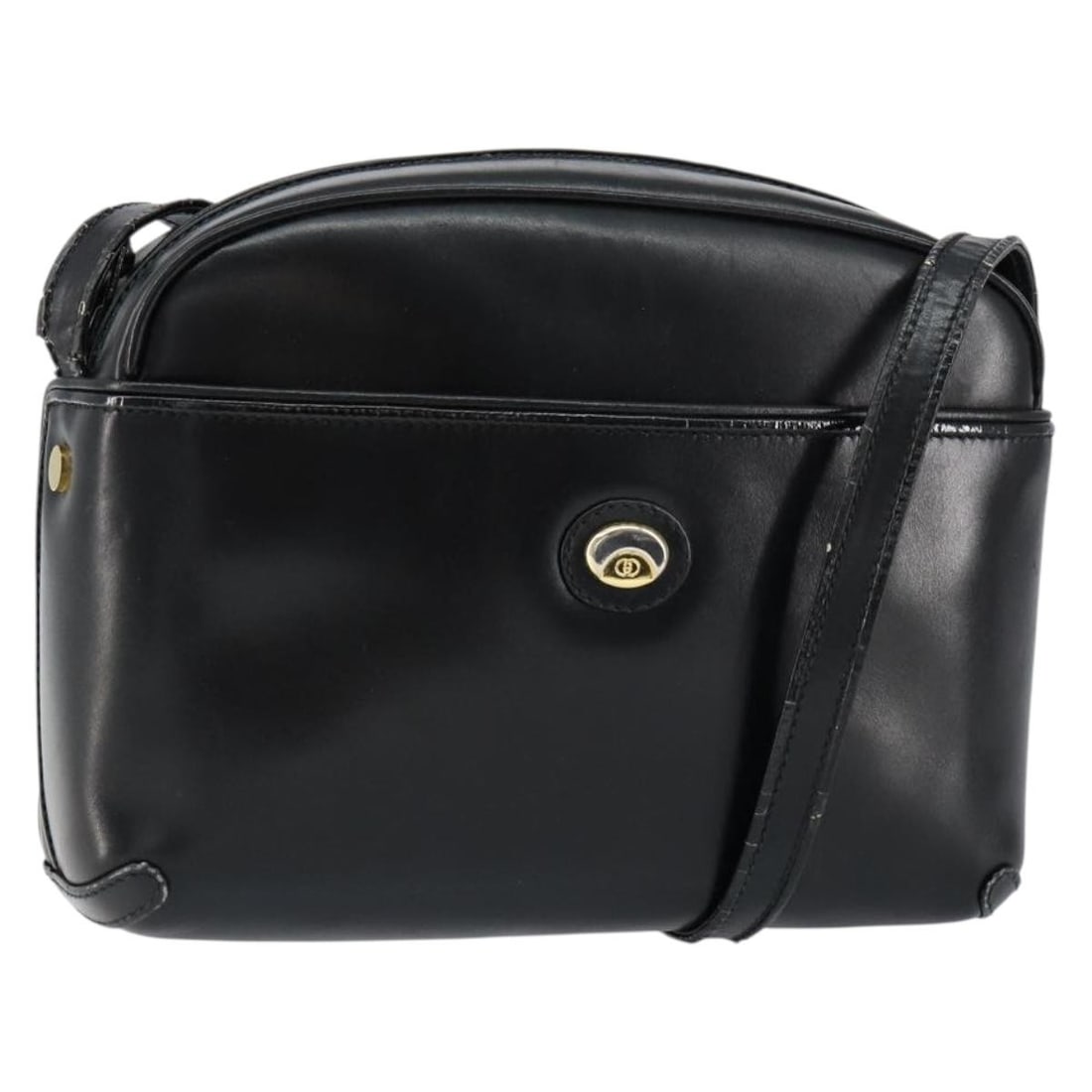 GUCCI Black Leather Shoulder Bag with Gold Accents BA7973 (1 of 18)
