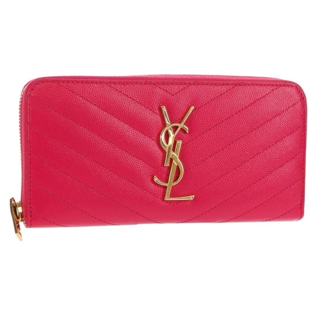 SAINT LAURENT V Stitch Long Leather Wallet Pink Authentic Italy: SAINT LAURENT V Stitch Long Leather Wallet Pink Authentic Italy Introducing the exquisite Saint Laurent V Stitch Long Wallet, an elegant accessory crafted from premium leather in a stunning pink hue.