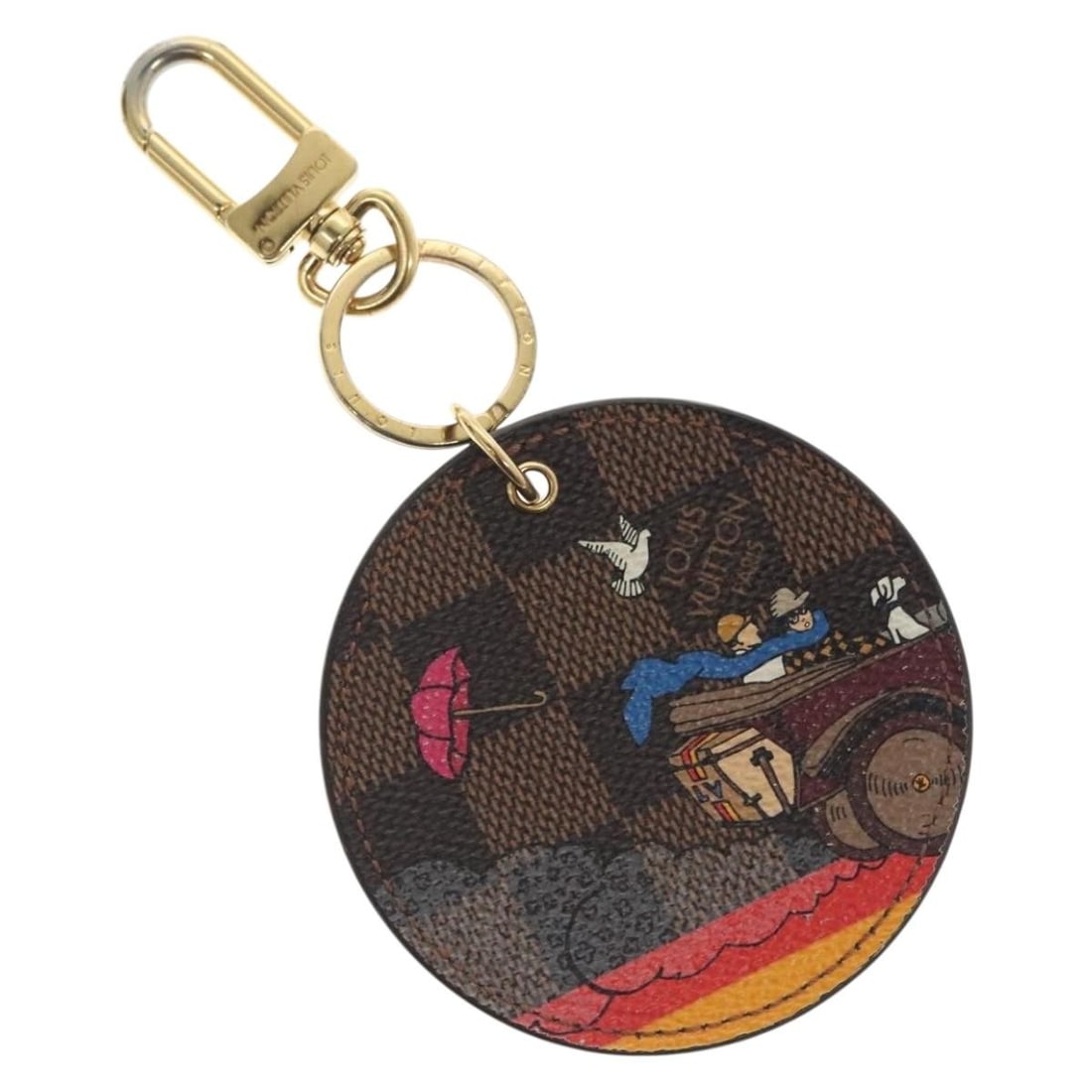 LOUIS VUITTON Damier Ebene M65138 Key Holder Charm Metal Spain: LOUIS VUITTON Damier Ebene M65138 Key Holder Charm Metal Spain This authentic LOUIS VUITTON Damier Ebene Key Holder Illustre Charm is a stylish accessory crafted from a combination of metal and Damier