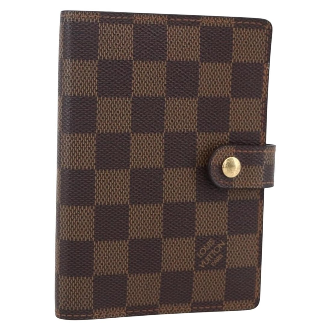 LOUIS VUITTON Damier Ebene Agenda PM Planner Cover R20700 Auth: LOUIS VUITTON Damier Ebene Agenda PM Planner Cover R20700 Auth Elevate your organizational style with this LOUIS VUITTON Damier Ebene Agenda PM Day Planner Cover. Crafted from high-quality Damier Eben